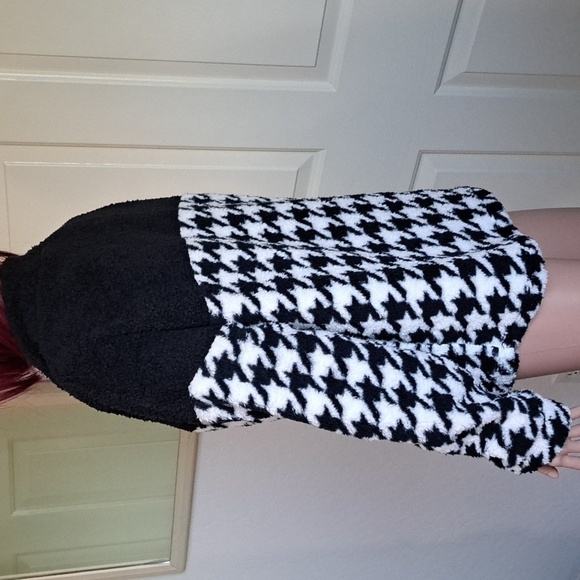 Como Blue Women's Houndstooth Half Zip Faux Jacket Size Medium NWT - Picture 3 of 13